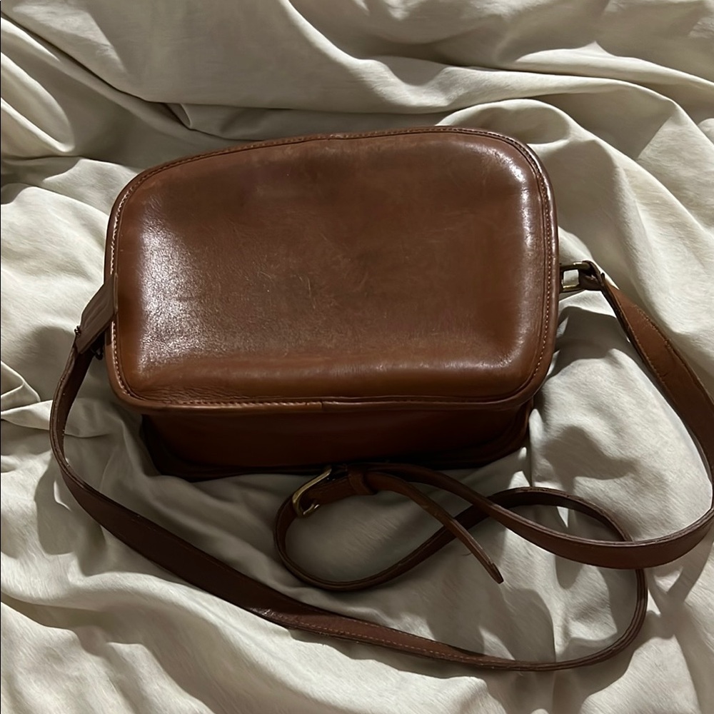 Vintage Coach Brown Leather Crossbody Bag